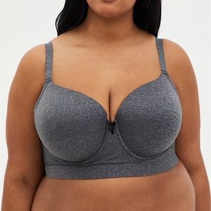 Torrid 44DDD Charcoal Gray Back Smoothing Lightly Lined Longline T-shirt Bra